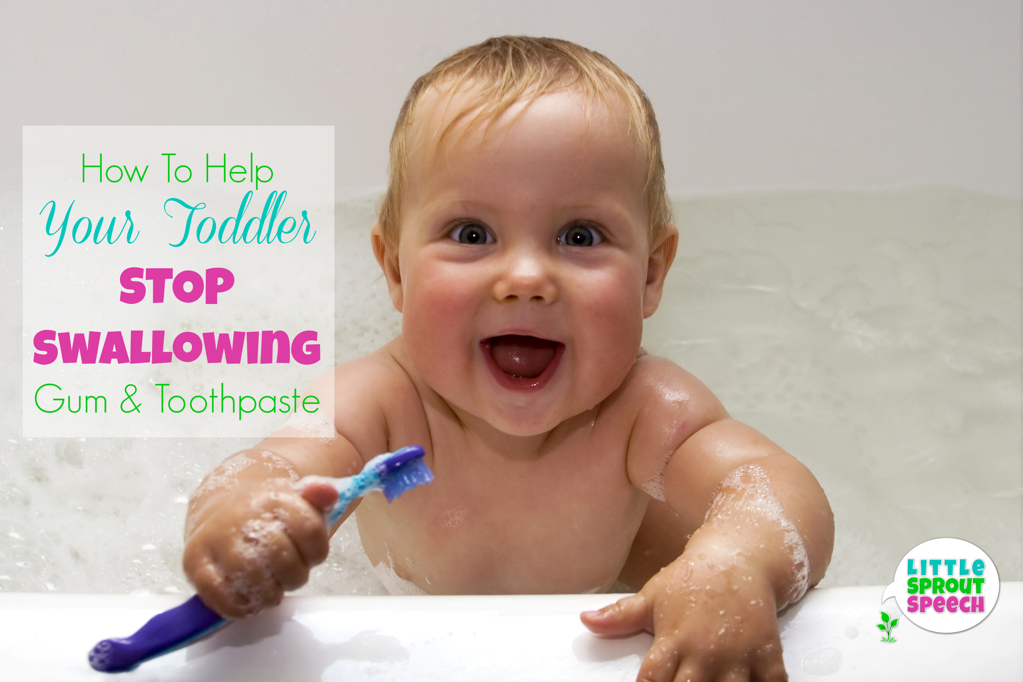 Smiling baby with toothbrush